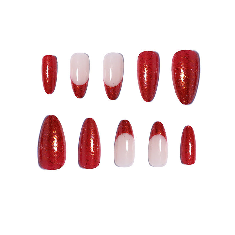 Glittery Stiletto Press-On Nail Tips Kalsten