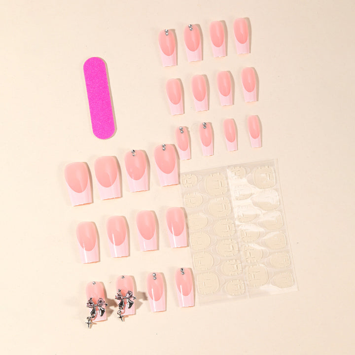 Elegantly Designed French Tip Acrylic Nail Art Kalsten