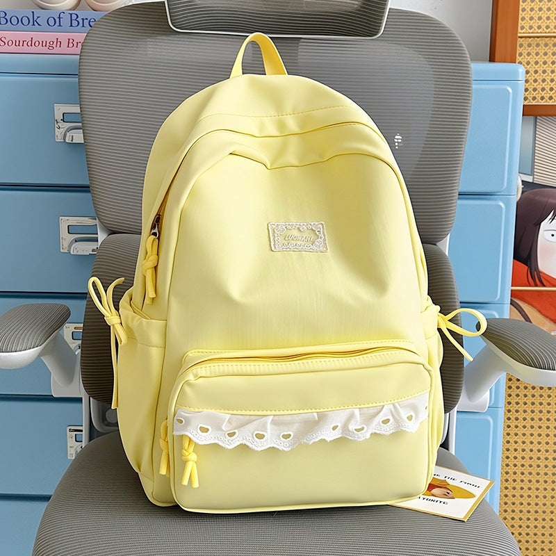 Decorative Lace-Trimmed School Backpack Kalsten