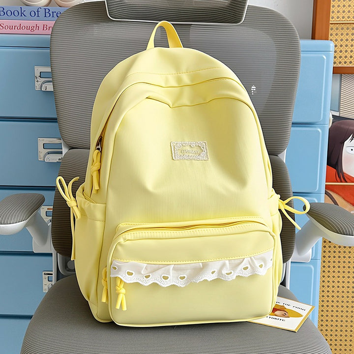 Decorative Lace-Trimmed School Backpack Kalsten