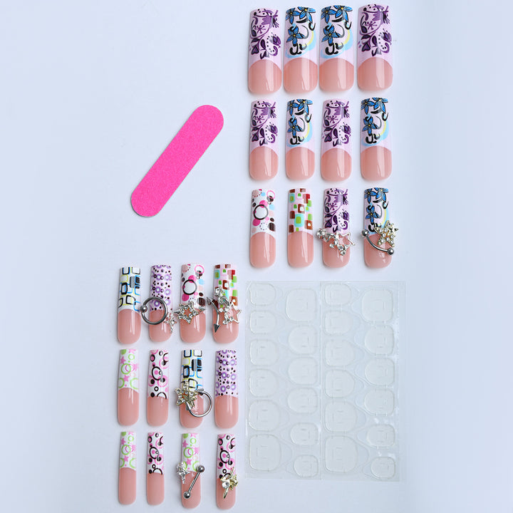 Artificial nails with creative 3D elements and playful patterns Kalsten