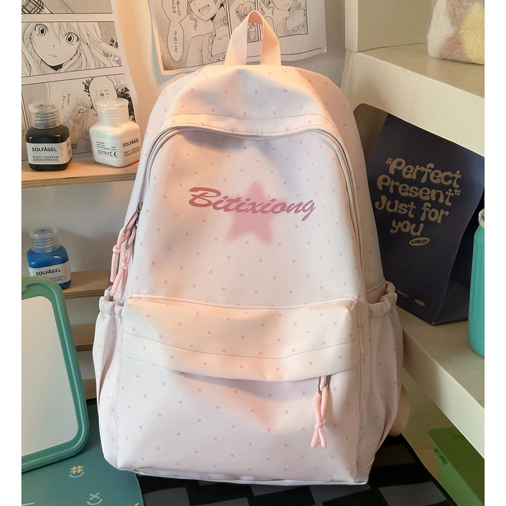 Charming Polka Dot Casual Backpack Kalsten