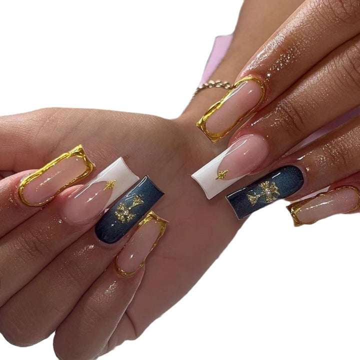 Elegant Rhinestone-Embellished Nail Extensions Kalsten