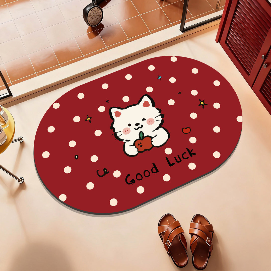 Playful Bunny-Themed Bath Mat