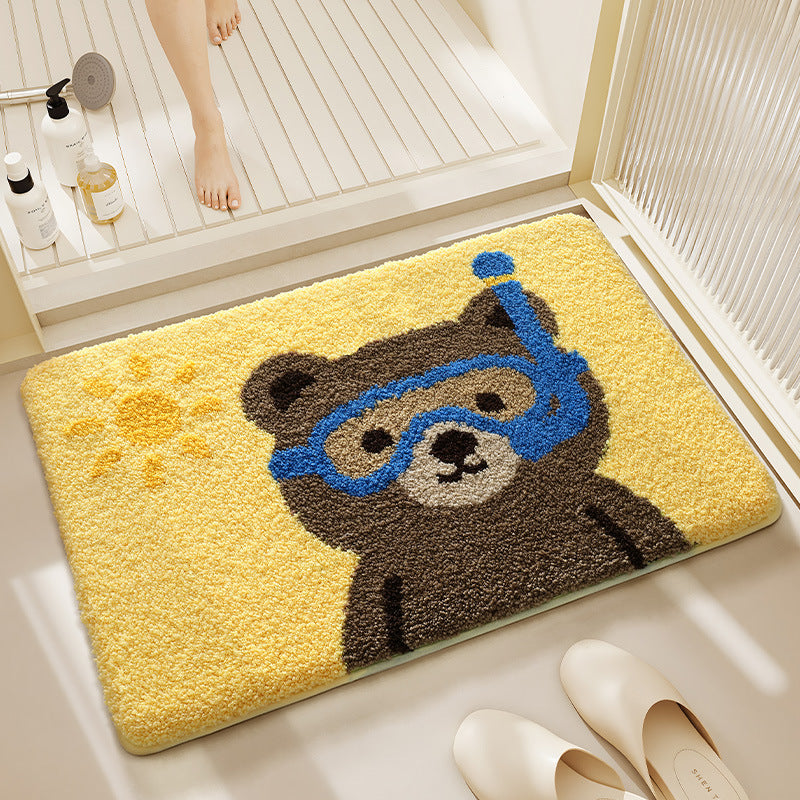 Plush Cartoon Cat Bath Mat