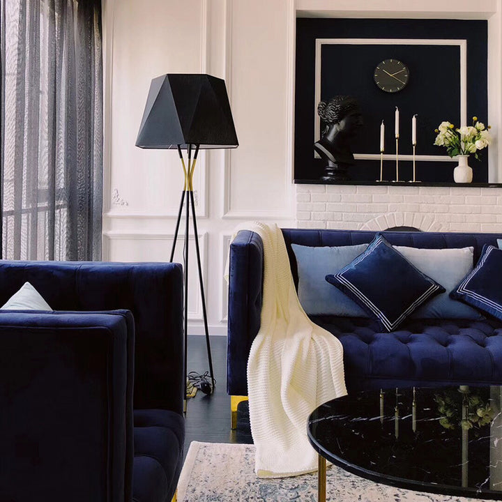 Modern Geometric Floor Lamp with Tripod Base