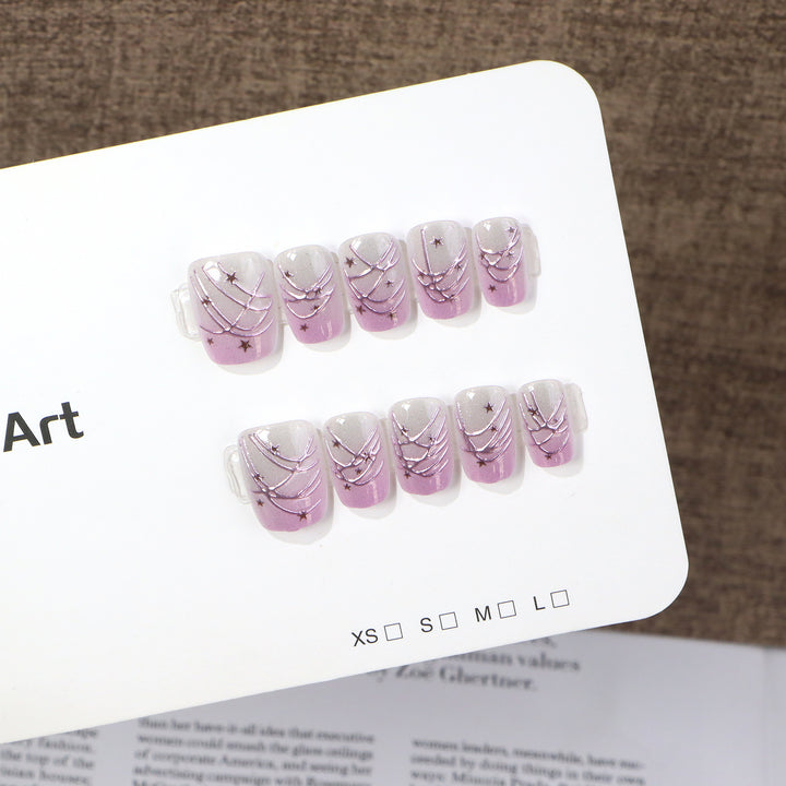 Artistic Nail Art Press-On Set with Star Accents Kalsten