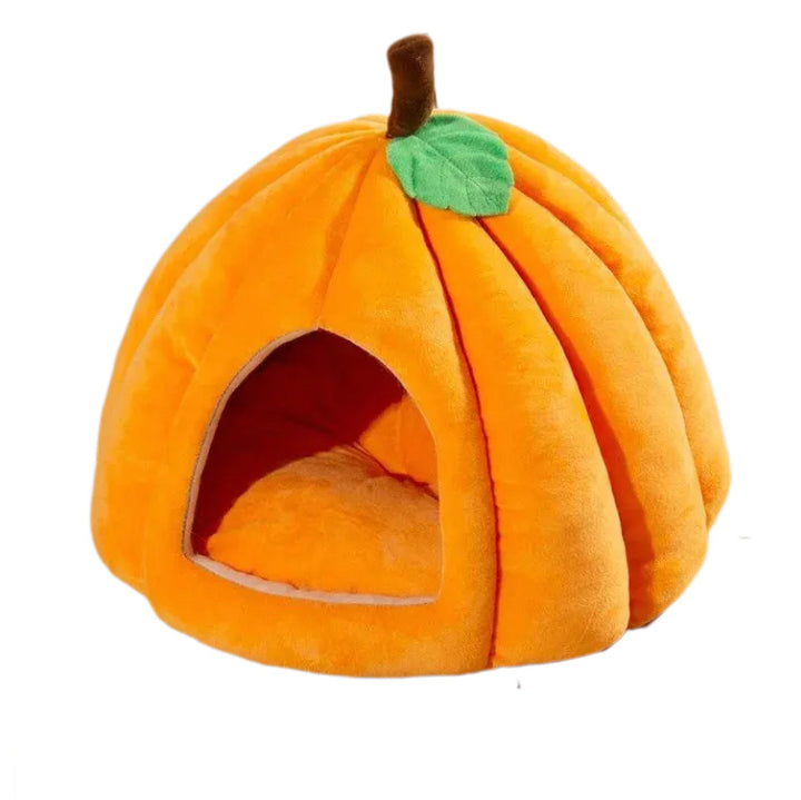 Pumpkin-Shaped Cozy  Hideaway Bed  Dog Bed