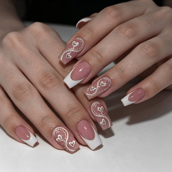 Artistic Heart-Inspired Nail Enhancements Kalsten