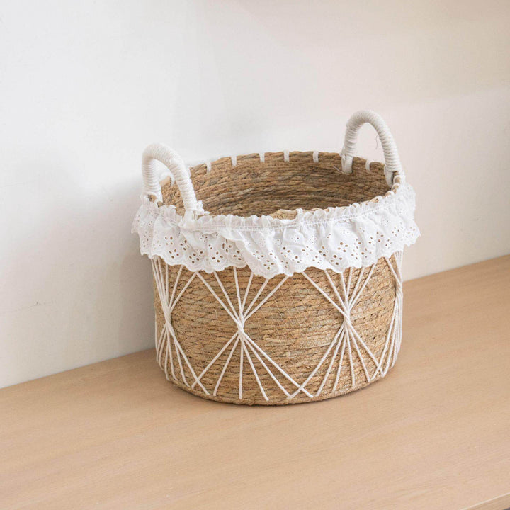 Decorative Woven Storage Basket with Ruffled Edge Kalsten