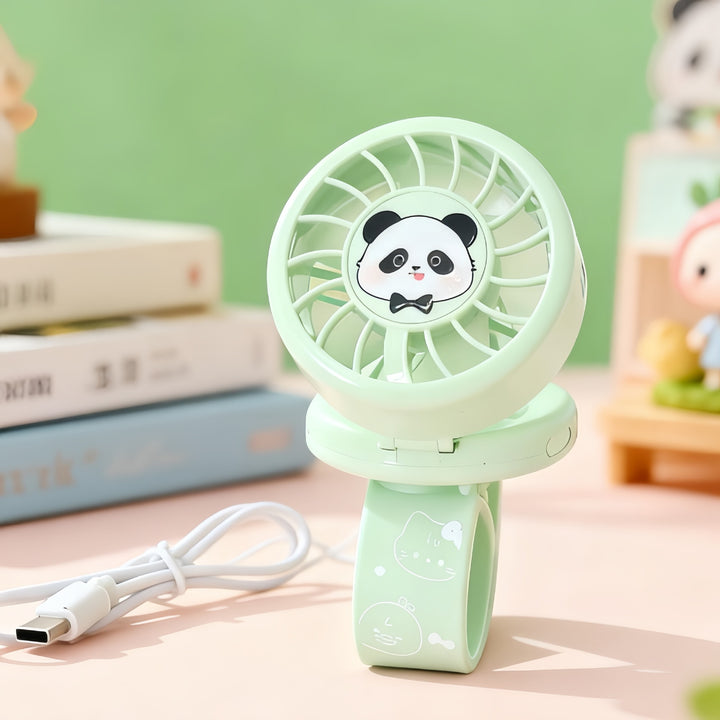 Women's Portable Hand Fan with Cute Animal Design and USB Charging Function Kalsten