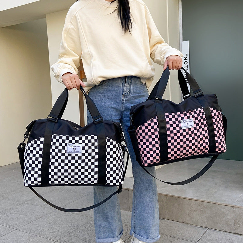 Stylish Checkerboard Duffle Bag Kalsten