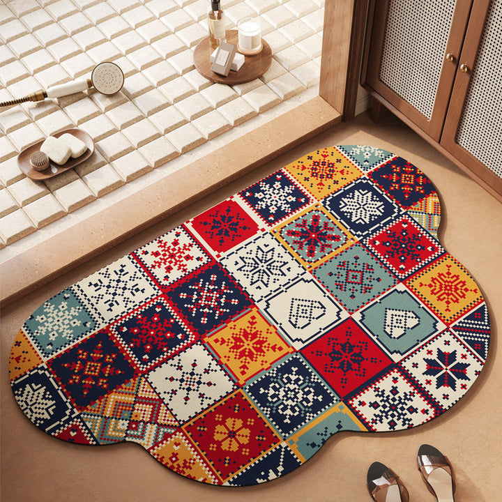 Stylish Bohemian Floral Bath Mat