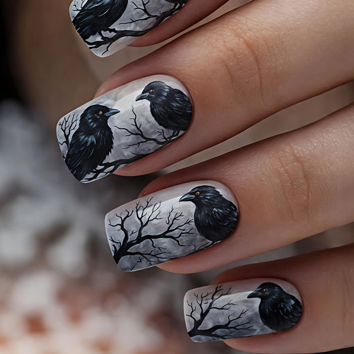Creative Art Nails in the Elegant Crow Design Kalsten