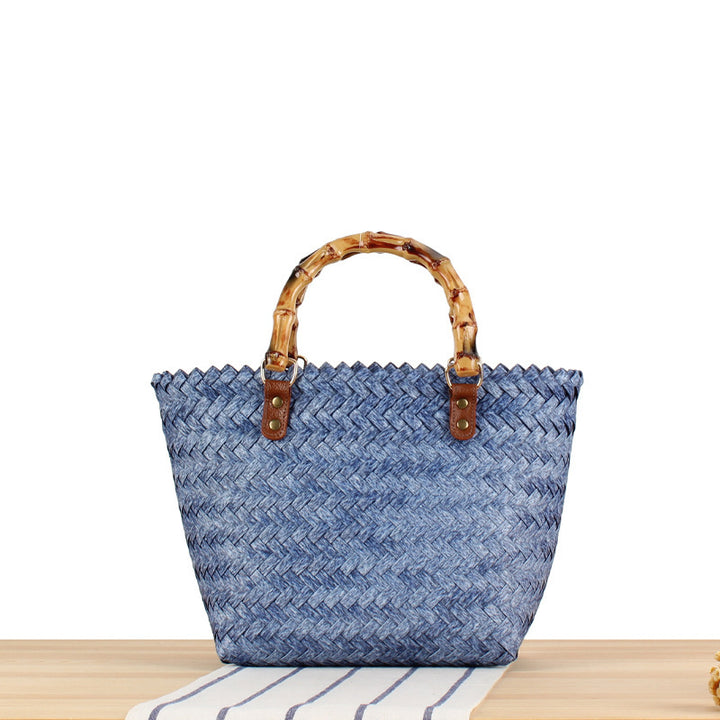 Elegant basket bag with bamboo handles Kalsten