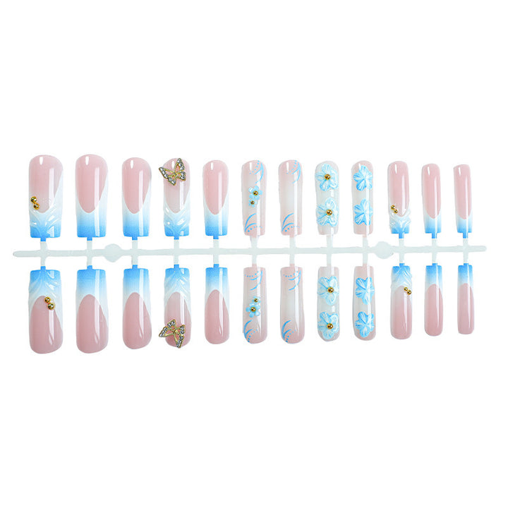 Artistic Floral and Butterfly Press-On Nails Kalsten
