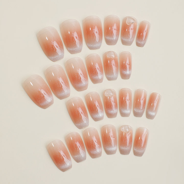 Elegant Gradient Press-On Nail Set with Glossy Finish Kalsten