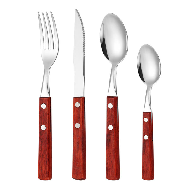 Dessert spoon with ergonomic wooden handle Kalsten
