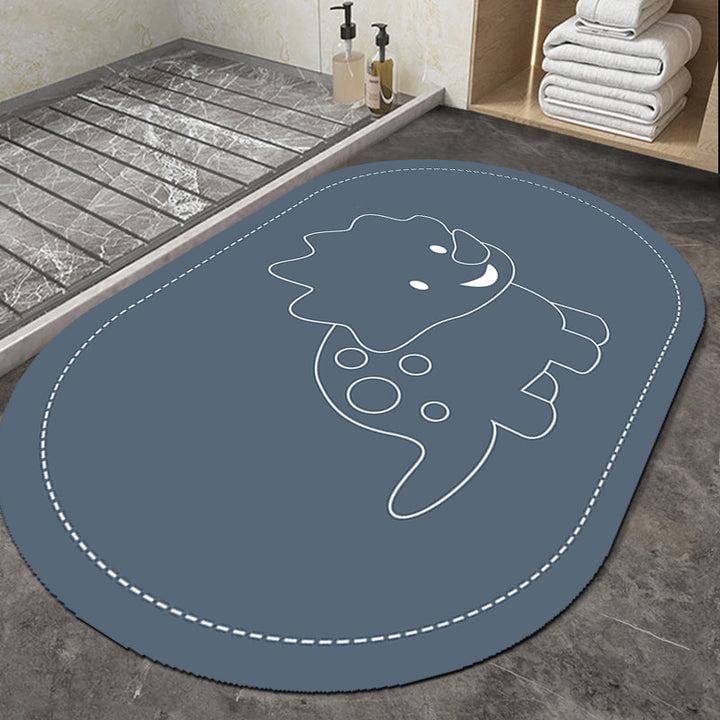 Playful Dinosaur-Themed Bath Mat