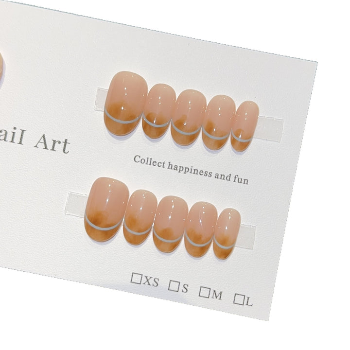 Artificial nails with modern French manicure design Kalsten