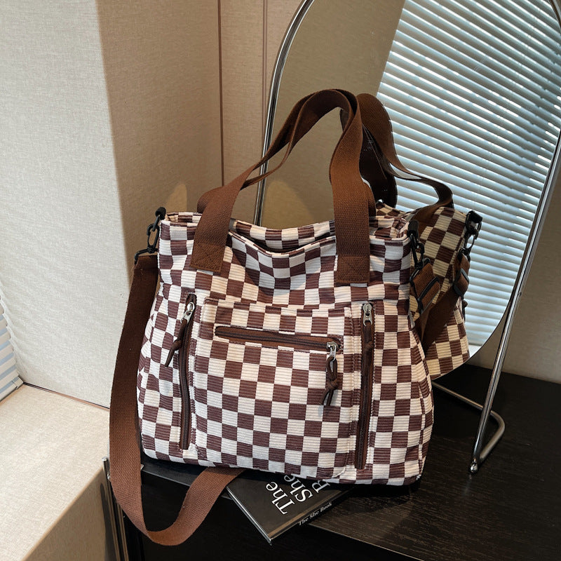 Versatile Checkered Tote Bag Kalsten