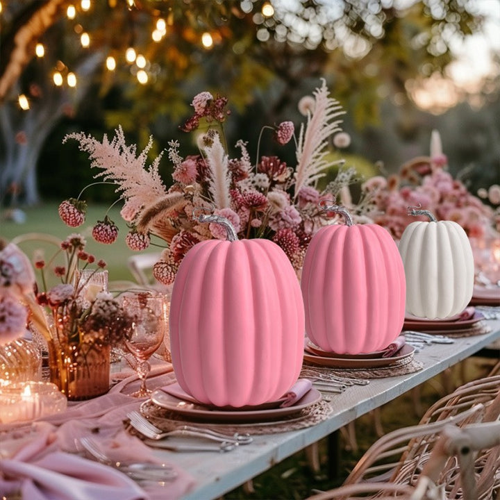 Decorative ceramic pumpkin for table and autumn decoration with glossy glaze