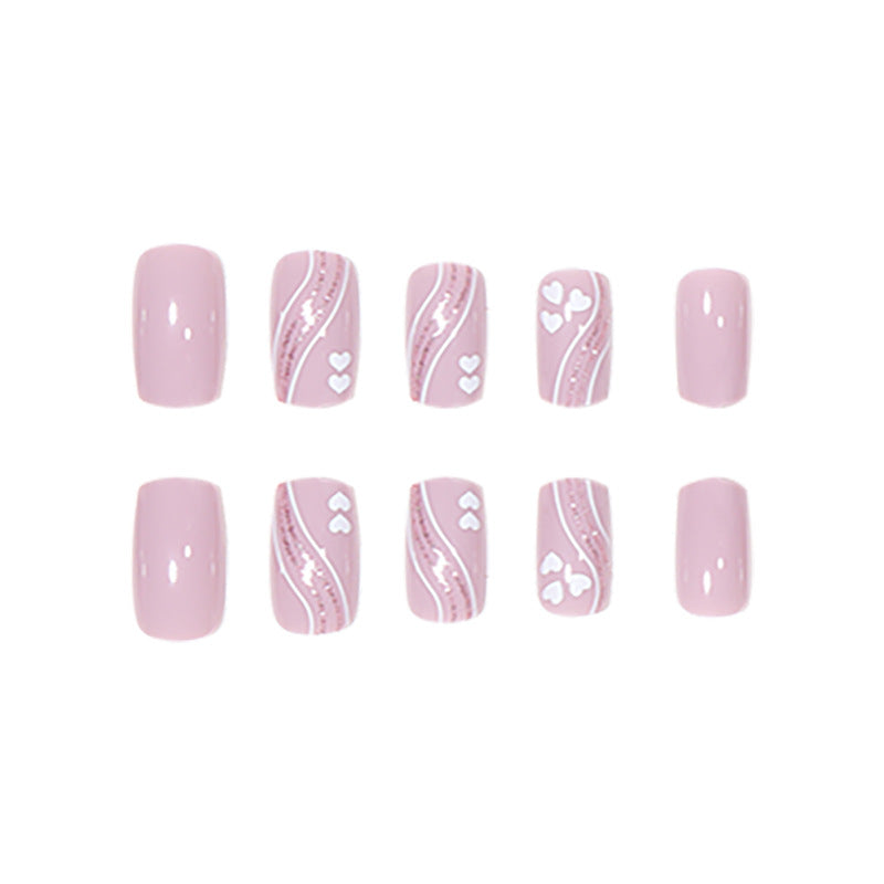 Heart-Patterned Press-On Nails Kalsten
