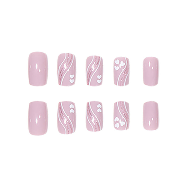 Heart-Patterned Press-On Nails Kalsten