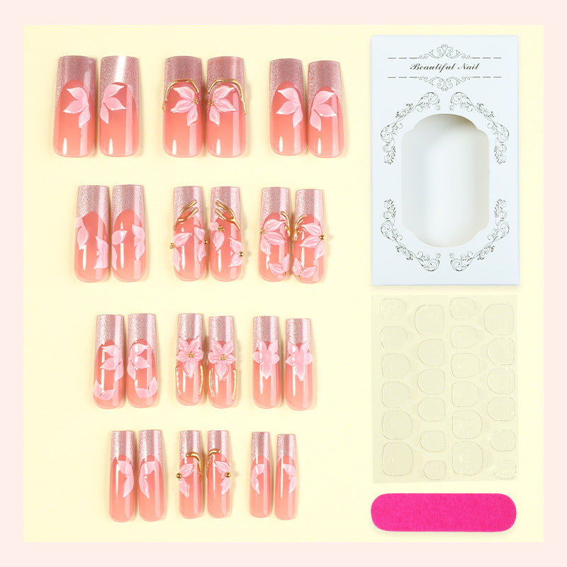 Floral Decorative Press-On Nail Set Kalsten