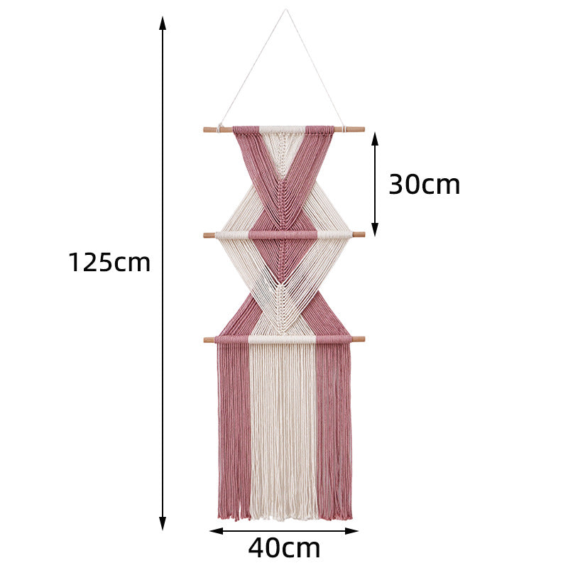 Macramé Wall Decor with Geometric Pattern Kalsten