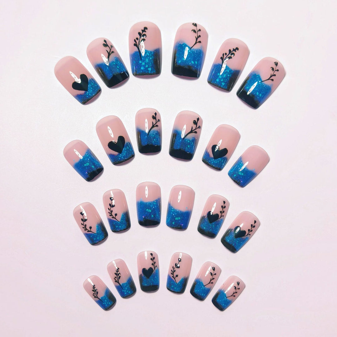 Glamorous Artificial Nails with Shimmering Ombre Design Kalsten