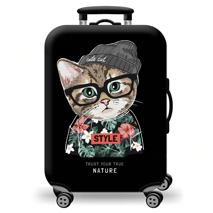 Unisex hard-shell suitcase with playful cat design Kalsten