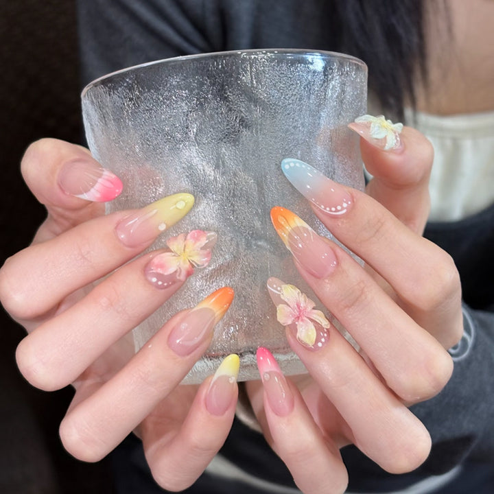 Floral and Ombre Press-On Nail Art Set Kalsten