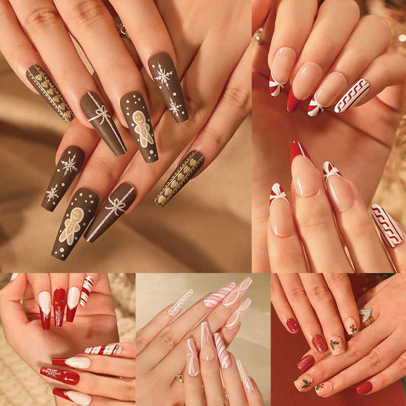 Artful Christmas nail art with original gingerbread motif Kalsten