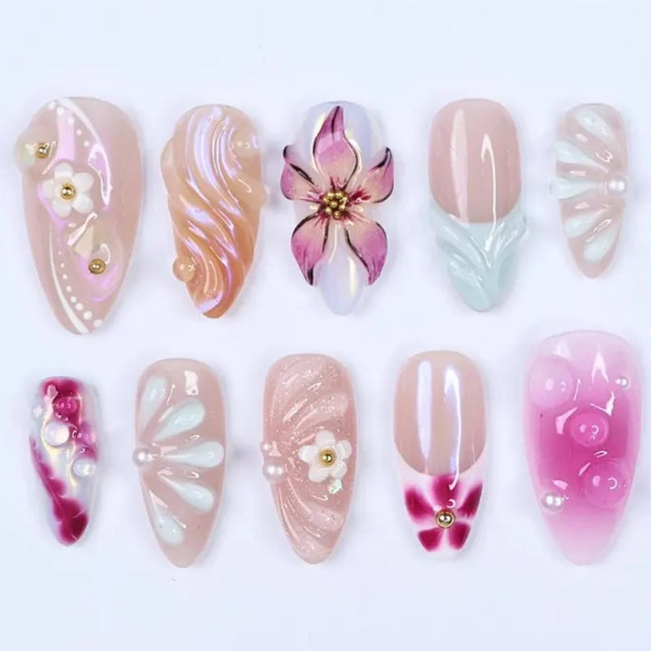 Nature-Themed Artistic Press-On Nail Set Kalsten