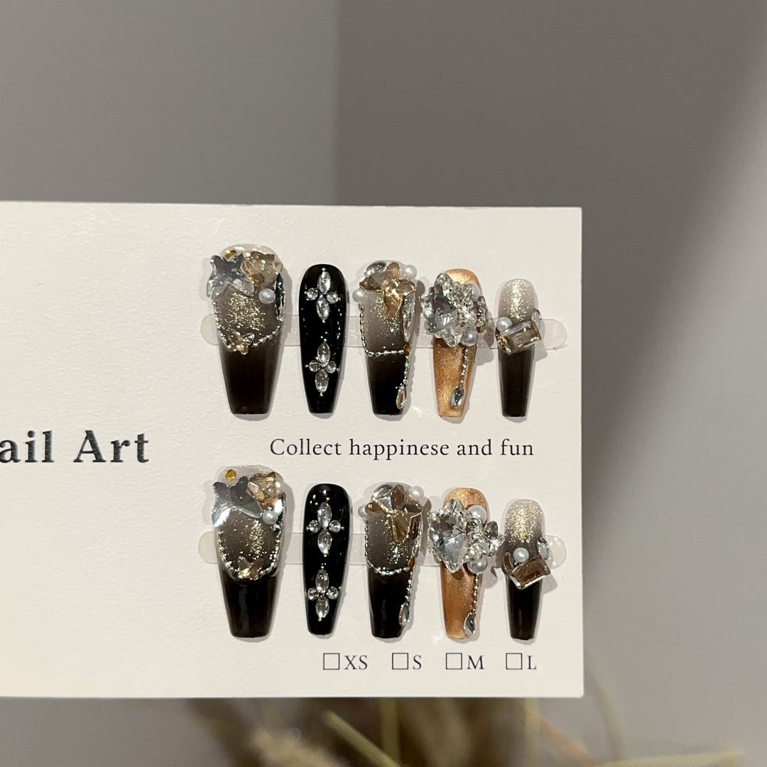 Elegant Glamorous Press-On Nail Art Set
