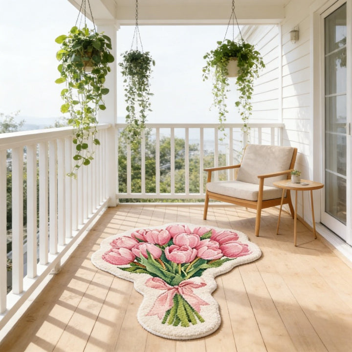 Floral Bouquet Shaped Area Rug