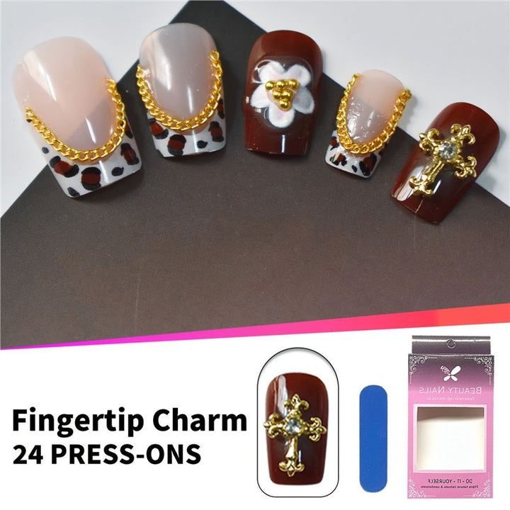 Decorative Floral Press-On Nail Set Kalsten