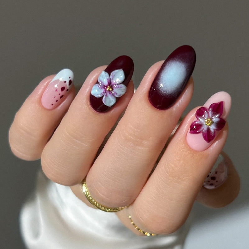 Artistic Floral Acrylic Nail Enhancements Kalsten