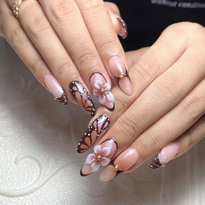 Artificial nail set with exquisite floral designs Kalsten