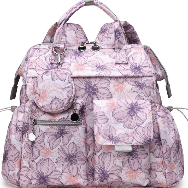 Multi-Pocket Floral Design Backpack Kalsten
