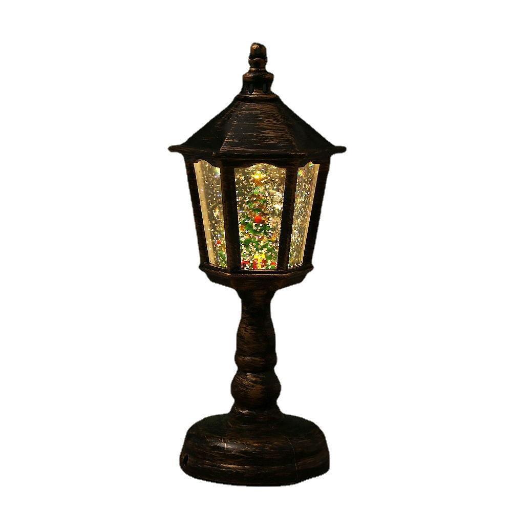 Nostalgic Christmas lantern with moving Santa scene Kalsten