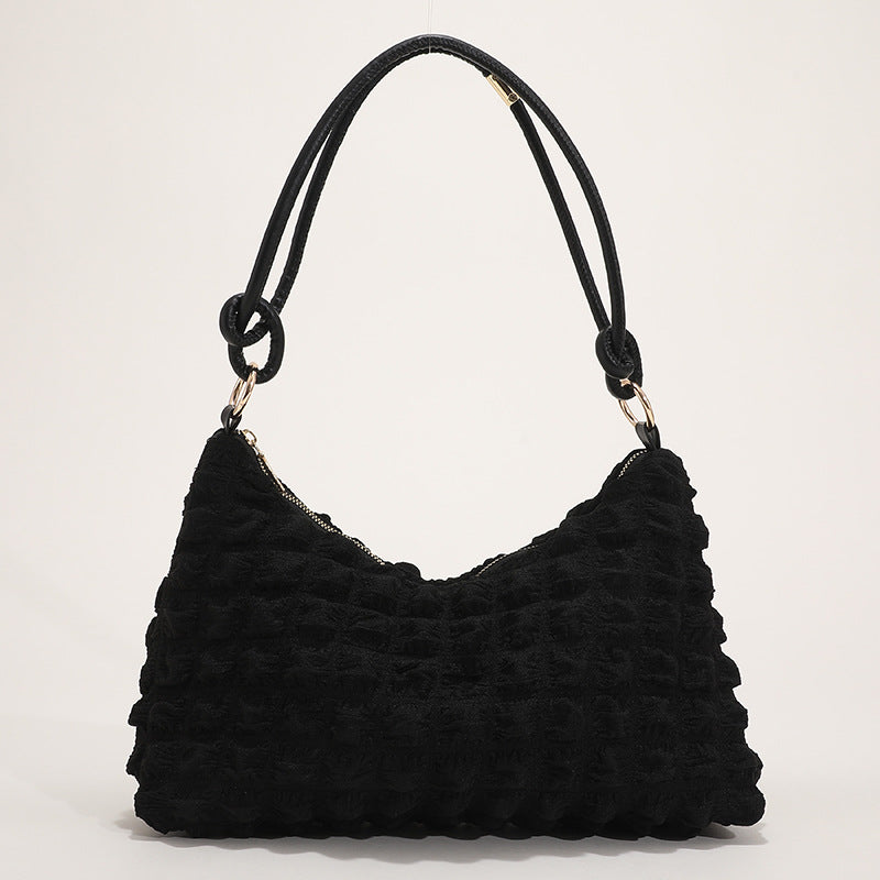 Textured Plush Handbag