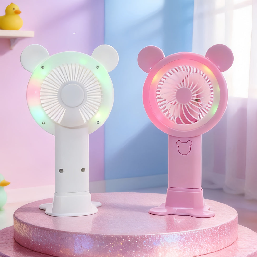 Women Portable USB Fan with Interactive LED Light Kalsten