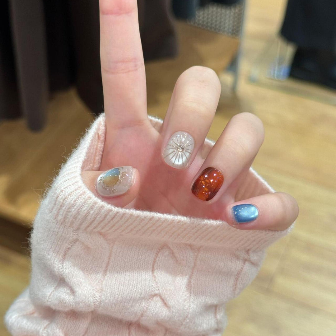 Artificial Artificial Nails with Sparkling Effects Kalsten