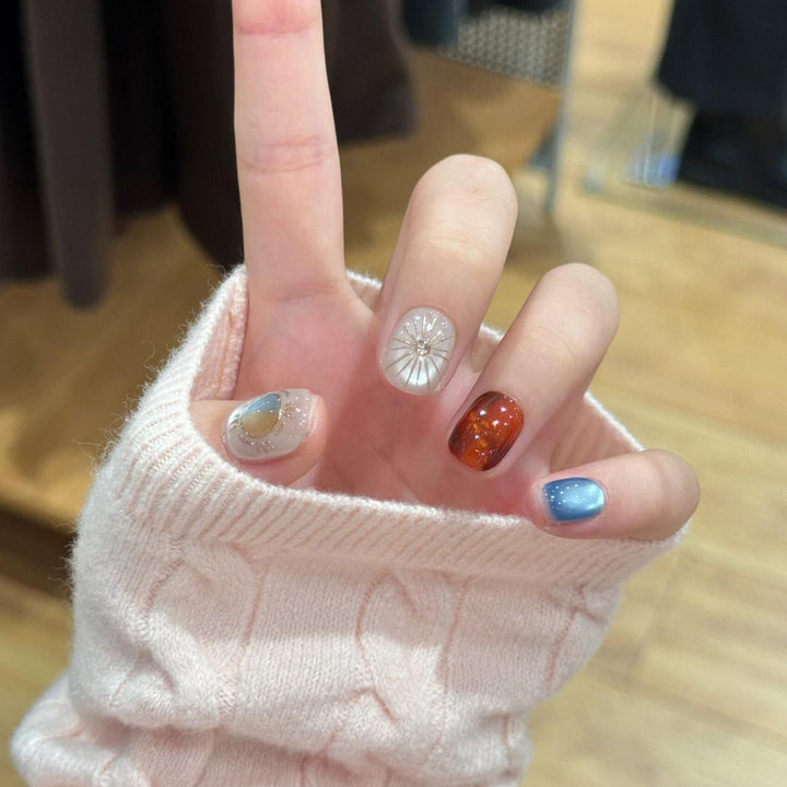 Artificial Artificial Nails with Sparkling Effects Kalsten