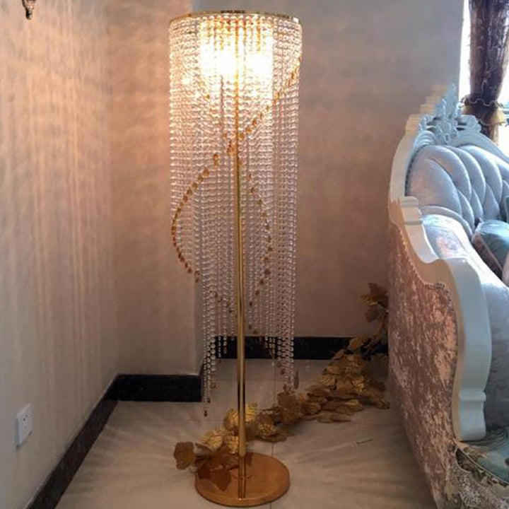 Elegant Crystal Beaded Floor Lamp