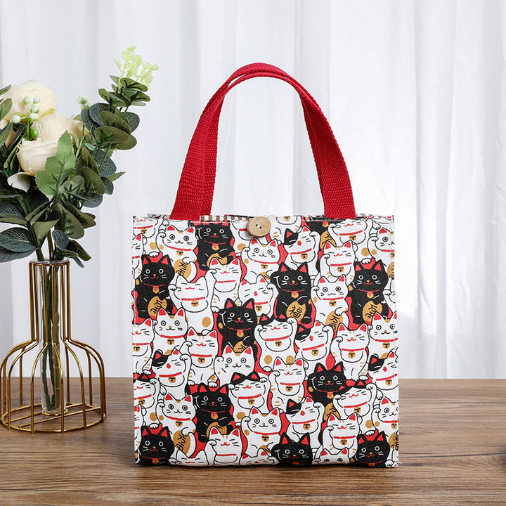 Cute Cat-Themed Storage Tote Kalsten