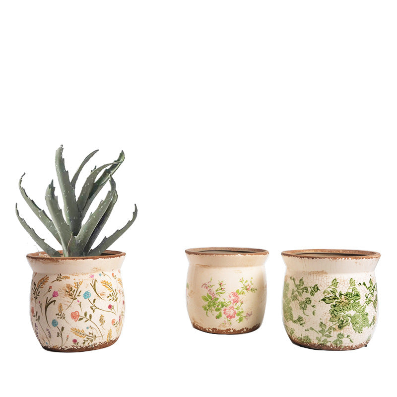 Decorative ceramic plant container with artistic design Kalsten