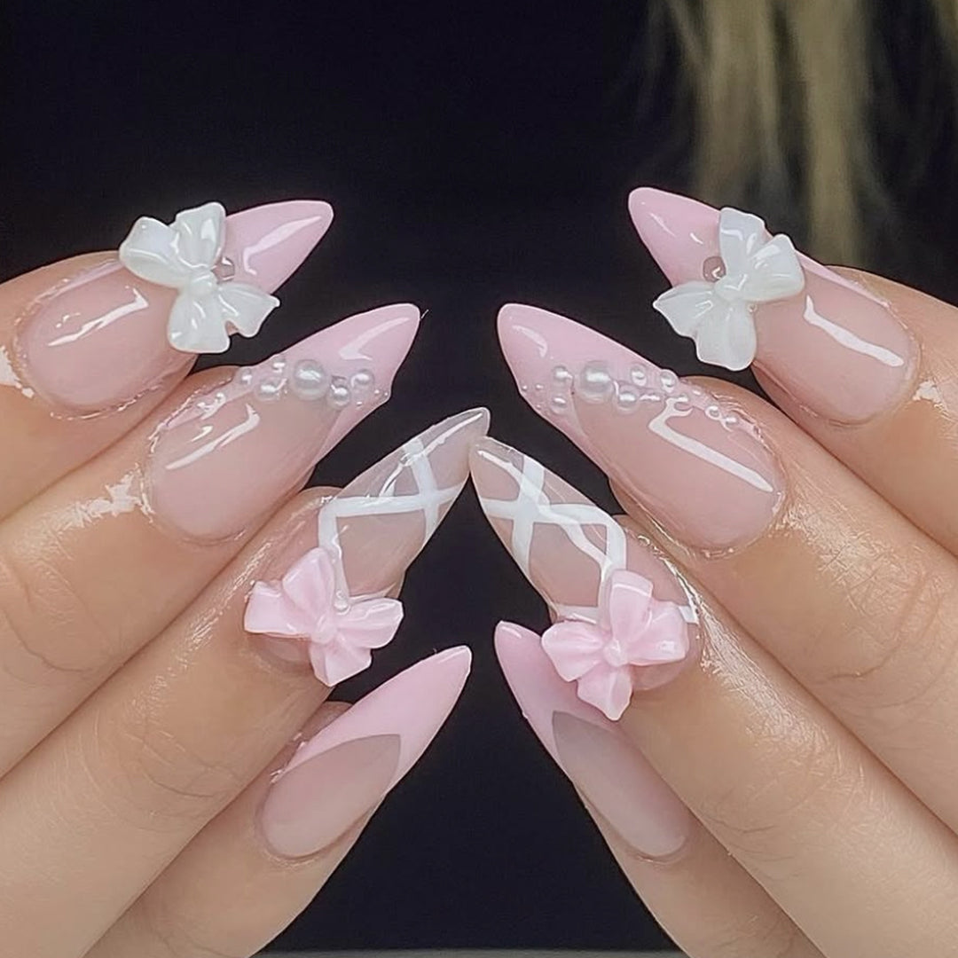 Elegant Floral Stiletto Nail Art Extensions Kalsten